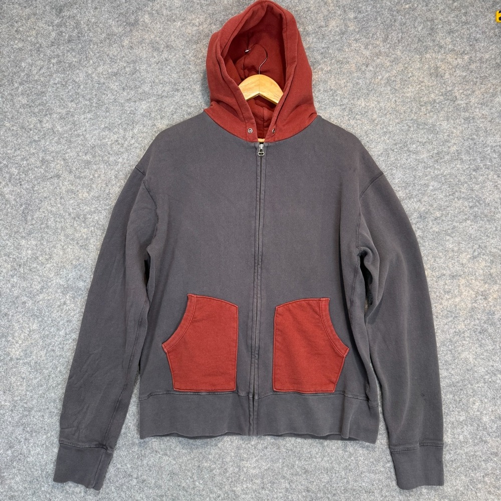 Alexander Yamaguchi Designer Hoodie Mens XL Full Zip Gray Red Sweatshirt‎ USA